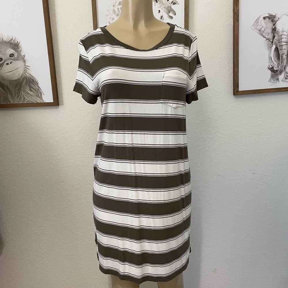 Loft Beach Stripped MIDI Dress Size M